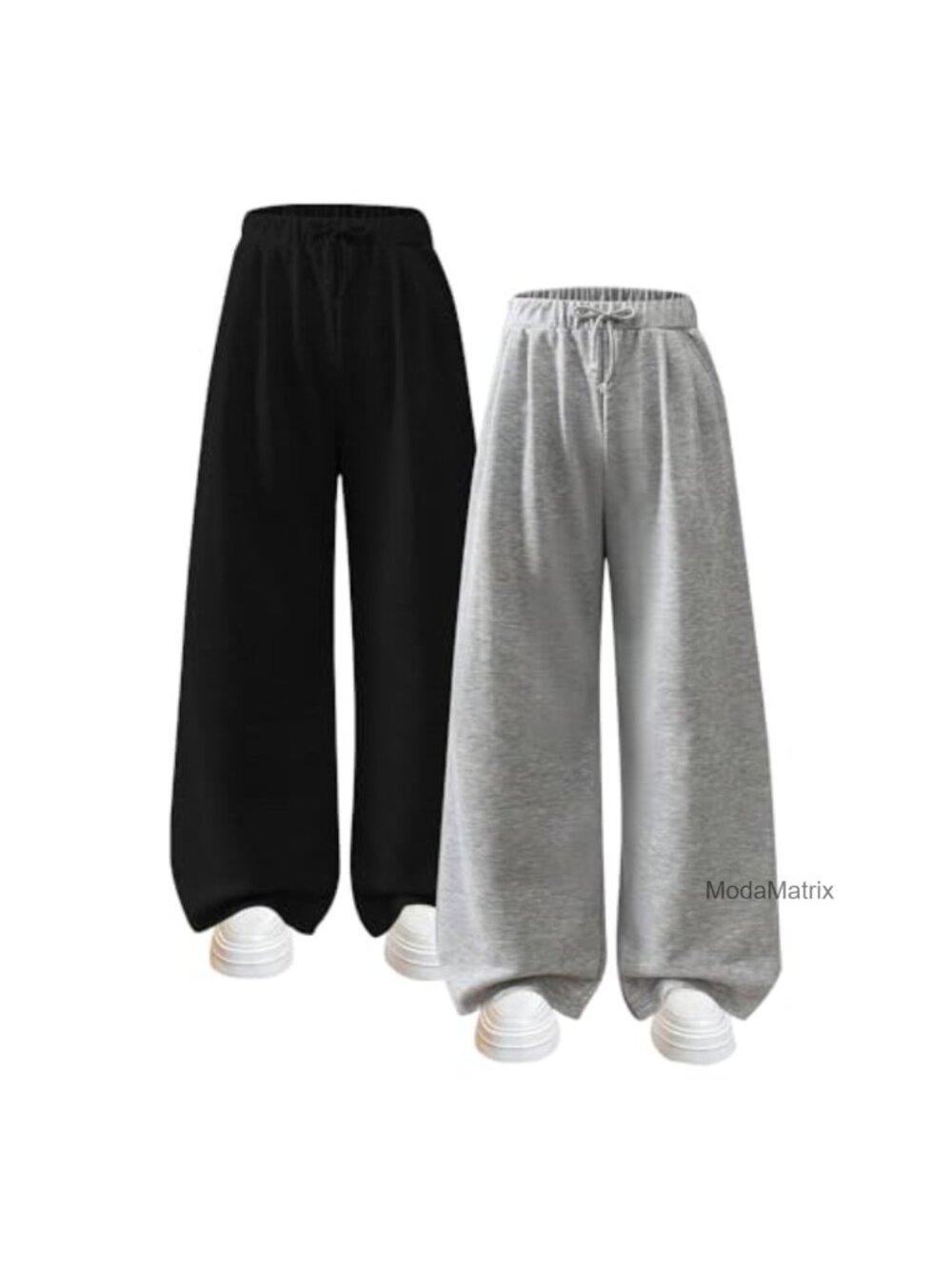 Girls 2pc Baggy Sweatpants Set Wide Leg Bowknot Elastic Waist